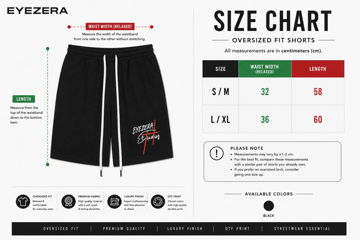 EYEZERA STUDIOS OVERSIZED SHORTS