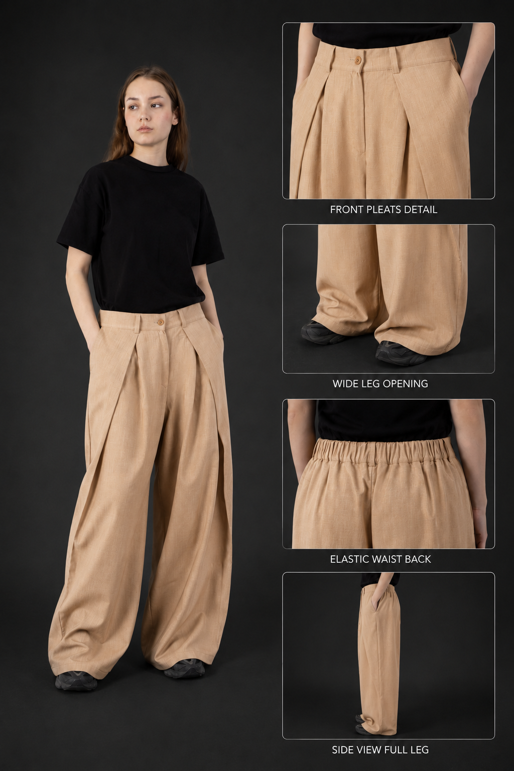 EYEZERA WOMEN'S PLEATED PANTS