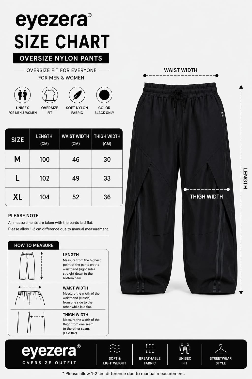 EYEZERA TECH PLEATED PANTS